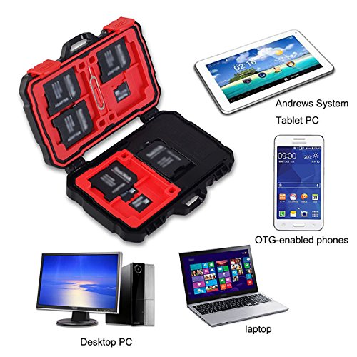 Custodia Multifunzionale per schede di memoria, Freesoo 2 in 1 Lettore Schede di Memoria Impermeabile 2 Usi Card Holder USB 3.0 Magica Scatola Universale per Schede CF / SD / TF