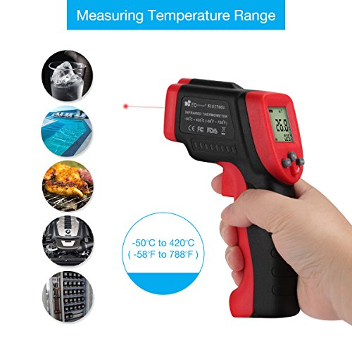 EC TECHNOLOGY Term metro Infrarrojo Digital L ser IR Sin Contacto Pistola de Temperatura -50 a 420 con Pantalla LCD y Funci n de Almacenamiento de Datos para Cocinar Barbacoa y M s - Rojo y Negro EC TECHNOLOGY Term metro Infrarrojo Digital L ser IR Sin Contacto Pistola de Temperatura -50 a 420 con Pantalla LCD y Funci n de Almacenamiento de Datos para Cocinar Barbacoa y M s - Rojo y Negro