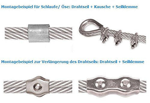 Jumbo-Shop 10x Kausche 4mm — Drahtseilkauschen verzinkt für Forstseil Windenseil Stahlseil Seil Draht Stahl - 3