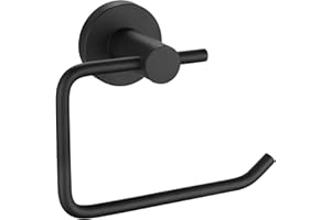 Katezon Toilet Paper Holder, Premium 304 Stainless Steel Rustproof Wall Mounted Toilet Roll Holder for Bathroom, Kitchen, Washroom (Matte Black)