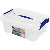 Jardin202 - Transparent Storage Boxes with Blue Lid | Storage Box | Unit (15L)