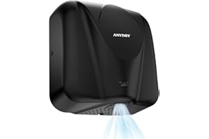 anydry 2812 Comercial Sensor Secador de Manos eléctrico automatico Diseño Elegante Acabado en Acero Inoxidable Secado rápido 7-10 Segundos.1650 W.(Mate Negro)