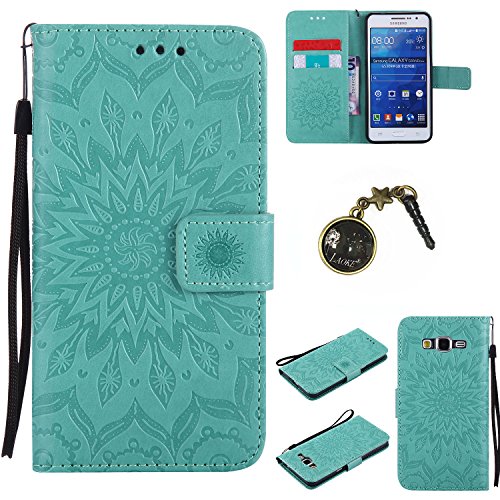 für Galaxy Grand Prime/SM-G530 G531F Hülle, Klappetui Flip Cover Tasche Leder [Kartenfächer] Schutzhülle Lederbrieftasche Executive Design (+Staubstecker )