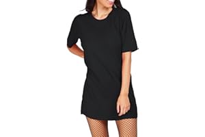 Fashion Star Womens Ladies Tunic Pullover Oversized Short Sleeve Round Neck Baggy T-Shirt Mini Dress | Tunic Dress | Pj Dress | Casual Tops | T-Shirt Dress