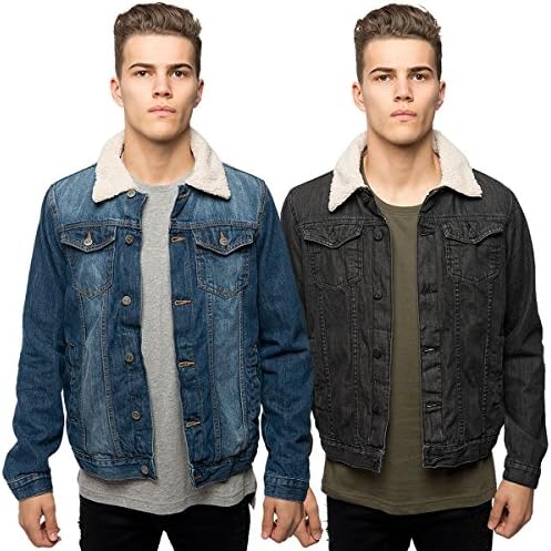 Loyalty &amp; Faith Boston Denim JKT With Borg Collar &amp; Body Mid Wash Mid Wash XXL