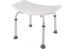 ‎FROADP Froadp 38-51cm Duschhocker Höhenverstellbar Duschstuhl Anti-Rutsch Badhocker Aluminium Badestühle Tragbare Badewannensitz Rechteck Duschhilfe Badezimmerhocker für Senioren & Schwangere