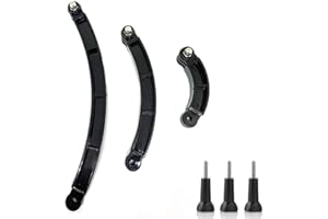 ShipeeKin 3-in-1 Gebogene Gelenke Verlängerungsarme Kreisbogen (3 Länge:7.5/13.5/19.5cm) Montagesatz Helmhalterung Ersatz kompatibel mit GoPro Hero Serien, GeekPro, 4K, EK7000, SJCAMs usw.