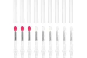 MWOOT 9 Stück Silikon Lippen Pinsel, Lippenstifte Applikatoren mit Deckel, Silikon Bürsten für Makeup Lippenstift Lipgloss Lippenmaske Lidschatten, Wiederverwendbar Chapstick-Applikator