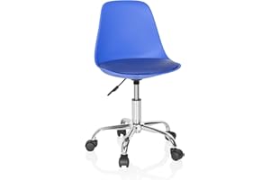 hjh OFFICE 742017 Silla Giratoria para Niños Fancy II Piel sintética Azul, Sillas de Escritorio Infantiles, Ajustable en Altura, Silla Juvenil