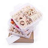 Mamimami Home Baby Teether Holz Diy Tier Rassel organischen Teether Dschungel Spielzeug Holz Waldorf Spielzeug Holz Teether Halskette / Armband DIY Zubehör - 7