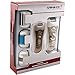 Sminiker 3 in 1 Lady Waterproof Rechargeable Hair Removal Kit ( Bikini Trimmer, Hair Epilator, Callus Remover ) with 2 Mode Power Switch, LED Hair Shaver for Arm, Underarm, Bikini Line & Legs (Gold) 