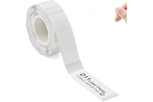MOKERLINK Cinta de etiquetas para NIIMBOT D11 Maker, papel adhesivo autoadhesivo para impresora térmica, resistente al agua a prueba de roturas, fácil de reemplazar (Transparente)