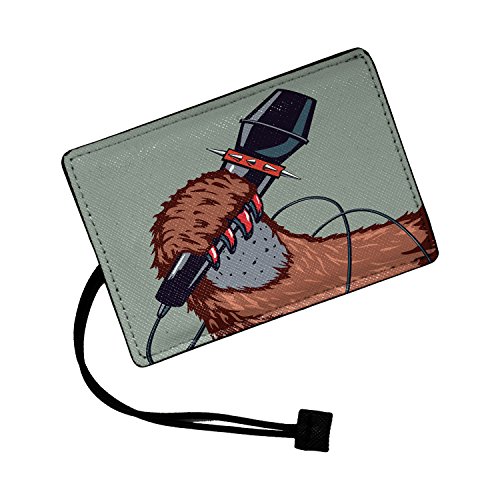 Bear Rock Printed Suitcase Luggage Tag With Elasticated Strap & Hidden Personal Information Card By Humblebee London - HB-HSLT-S1790