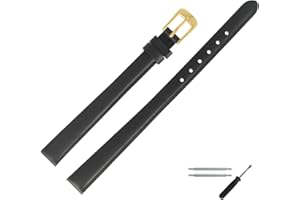 MARBURGER Uhrenarmband 8mm Leder XL Glatt Mit Naht - Werkzeug Montage Set 66008