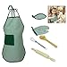 Produktbild iwobi 6 Stück Kinder Backen kostüm Set, Kinder Chef Rolle Spielen Kostüm, Schürze, Ofenhandschuh, Handmixer, hitzebeständige Matte, Holzlöffel und Nudelholz