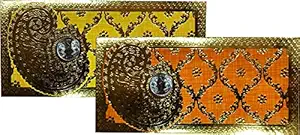 Jain Cards Designer Multicolor Coin Money Envelope Border Design Orange Yellow, Shagun Envelope, Wedding, Engagement, Any Occasion Cash Gift Money Cover Made with Card Paper (Pack of 20) 2 X 10 Pcs.