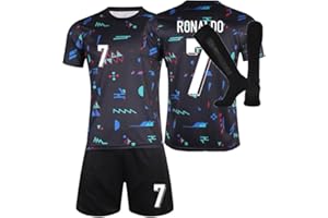 GENERIC Football Kit Kids,Adult #7 Soccer Jersey Girls Boys Football Strip Unisex Football Shirts Shorts Socks Set Fans Gift