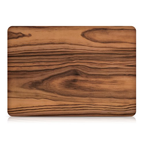 kwmobile Hardcase Laptop Hülle für Apple MacBook Pro Retina 13″ (ab Ende 2012) – Holz Maserung Design Braun dünne gummierte Schutzhülle Cover Case Tasche - 2