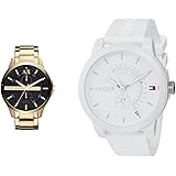 Armani Exchange Orologio da Uomo, Movimento Multifunzione, Cassa in Acciaio Inossidabile 46 mm con Bracciale in Acciaio Inoss