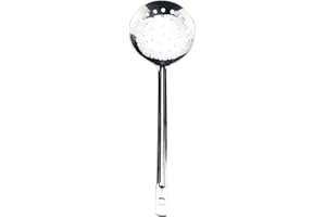 GK GLOBAL KITCHEN Stainless Steel Slotted Spoon Perforated Skimmer Serving Spoon Stainless Steel Skimmer Spoon Ladle Skimming Straining Spoon (Size 2: 24.5cm)