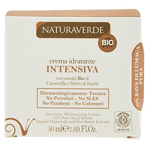 NATURAVERDE BIO, Crema idratante Intensiva con estrati Bio di Camomilla e Burro di Karite, 50 ml