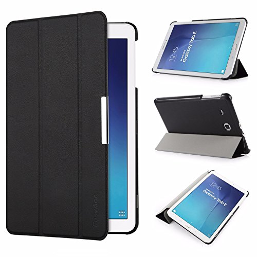 EasyAcc Samsung Galaxy Tab E 9.6 Kunstleder Schutzhülle mit Standfunktion für Samsung Galaxy Tab E T560/T561 (9,6 Zoll) Tablet-PC, Schwarz - 7