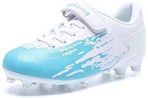 Maxome Kids Football Boots, FG/AG Boys Girls Athletic Soccer Cleats Shoes for Training, Practice, Running with Velcro