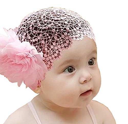 Beautiful Baby Girl Headband Cute Lace Flower Apparel Accessory Pink (1~4Y)