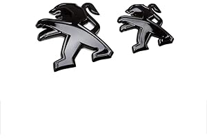 XCBW Emblème du logo badge de remise en état de voiture pour capot de calandre avant / couvercle de coffre arrière autocollant de coffre de hayon pour 2014-2019 P-eugeot 408,2014 à 2018,Noir,2014 to2018