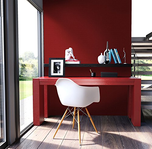 Tapete Rot Vliestapete in Leder Optik , schöne, moderne, edle Design Tapete , für Wohnzimmer, Schlafzimmer oder Küche inklusive Newroom Tapezier Ratgeber mit Tipps für perfekte Wände - 8