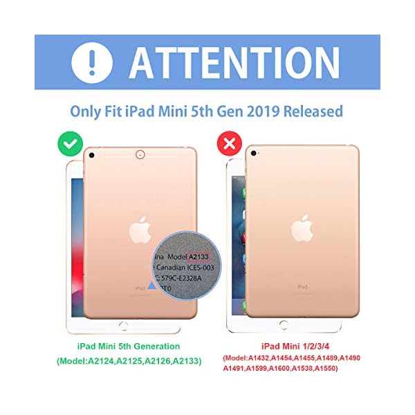 ProCase Funda Inteligente para iPad Mini 2019, Carcasa Folio Ligera y Delgada con Smart Cover/Reverso Translúcido… - Image 3