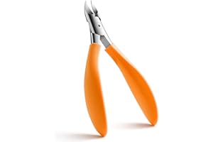 FVION Alicates para Uñas – Alicates Uñas Pies Profesional, Cortaúñas para Uñas Gruesas y Duras, Alicate Uñas Encarnadas con Punta Curva, Ideal para Pedicura y Manicura (Naranja)