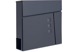 Assorted Collections Buzón de Pared, diseño Moderno con Ranura para periódicos, Ventanas de visualización, buzón con Cerradura, Solapa elevable, Cerradura Oculta, fácil de Instalar, 37 x 10,5 x 37 cm