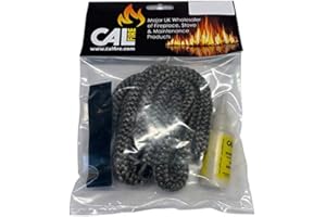CHIMSOC Replacement Black Stove Rope Kit for Stove Doors - 12mm Diameter - Standard Softness Rope