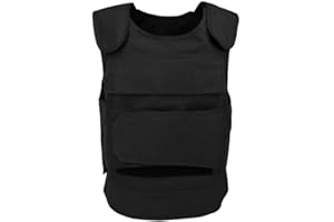 lfdhcn Gilet de protection, gilet anti-couteau avant et arrière, gilet d'autodéfense dissimulé, équipement de sécurité à l'épreuve des balles (sans plaque), Noir