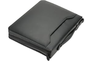 ‎ALASSIO ALASSIO 31506 Ringbuchmappe A4 BERGAMO, Businessmappe mit 2-Loch Kipphebelmechanik, Visitenkartenfächern, Multifunktionstasche, Tagungsmappe aus Lederimitat, Mappe in schwarz, ca. 37 × 31 × 6,5 cm