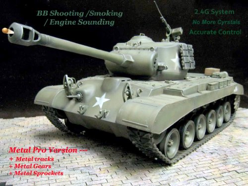 Heng Long RC US M26 Pershing Snow Leopard Tank 1/16 (Metal Pro Version) 2.4G ! by Big Boyz®
