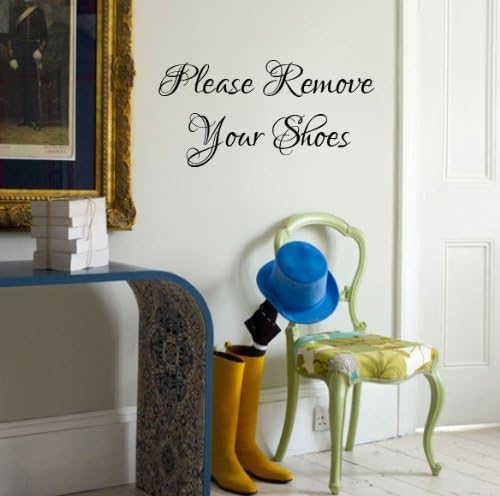 Vinylworld 'Please Remove Your Shoes' wall decal graphic (BLACK)