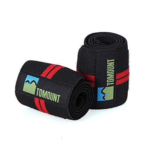 Handgelenkstütze [ 2er Set ], TOMOUNT Handgelenkschoner Handgelenkschutz Bandagen für Bodybuilding + Kraftsport + Fitness + Crossfit Training 54CM für Frauen und Männer - 2