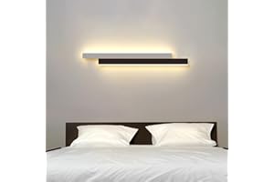 niuniaj 20W Wandlampe Innen,LED Wandleuchte Innen,80CM Lange Wandleuchte Inne,Warmweiß 3000K,Wandlampe Design Schwarz Weiße für Wohnzimmer,Schlafzimmer,Treppenhaus,Arbeitszimmer