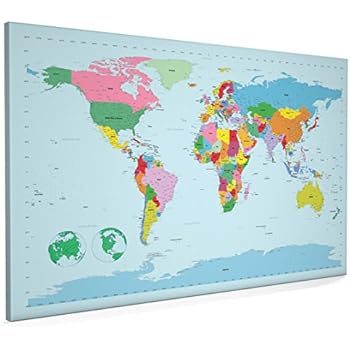 map of the world map with big text for kids canvas art print 22x34