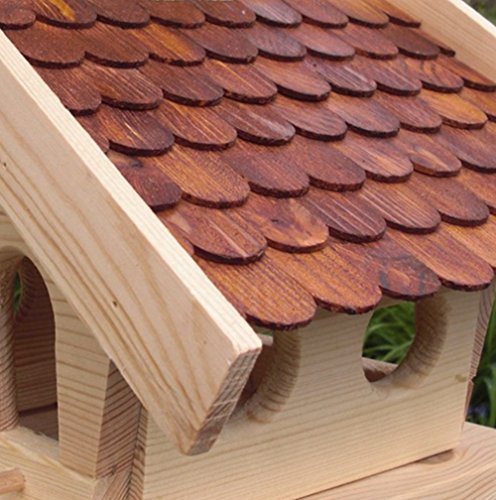 Vogelhaus-XL Braun- Vogelhäuser-(V013)- Vogelfutterhaus Vogelhäuschen-aus Holz - 2