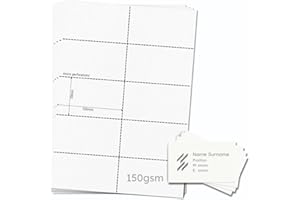 OfficeGear Printable Business Cards 10-up (25 Sheets - 250 Pack) 59mm x 105mm Perforated Custom Printable 150gsm Corporate Name Cards