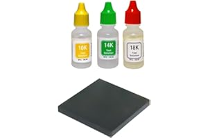 JSP 10k/14k/18k Gold Test Acid Solutions Tester Kit Detect Metals Scrap Jewelry + PRO 2x2 Testing Stone by JSP/PuriTEST