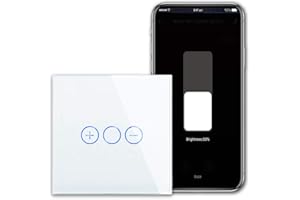 CNBINGO Smart Dimmer Switch for Dimmable LED Light, Voice Control by Alexa, Remote Control by Smart Life App, WiFi Touch Light Switch with Glass Wall Plate, Backlight, Neutral Wire Required
