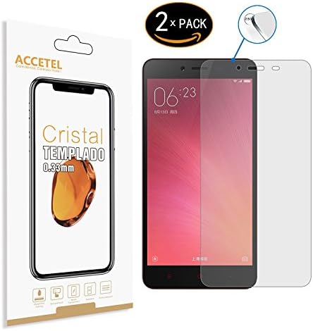 XiaoMi RedMi Note 2 Tempered glass screen protector - RE3O® 2 x screen protector tempered glass for XiaoMi RedMi Note 2 5,5'' inches, Easy to apply without air bubbles, Elegant round edge 2,5D, Hardness 9H, High transparency