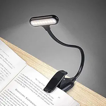 Desk Table Battery Operated Flexible Clip-On COB LED Light for Reading & Study