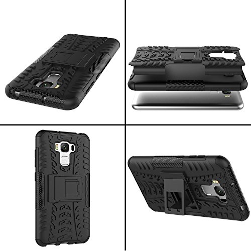 TIODIO® Asus zenfone 3 max 5.5 zc553kl Hülle, Dual Layer Hybrid Rugged Heavy Duty Defender Case TPU Handyhülle Drop Resistance Tasche Schutzhülle mit Standfunktion für Asus zenfone 3 max 5.5 zc553kl - 3