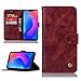 Produktbild Abuenora Hülle für Xiaomi Mi A2 Lite Leder Tasche Handyhülle Schutzhülle Stoßfest Flip Case Klapphülle Ständer Brieftasche Ledertasche - Wein