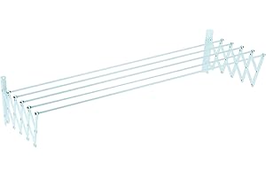 Sauvic 89811 - Tendedero E x tensible plastificado 160 cm, Color Blanco, 160 x 78 x 26,5 cm